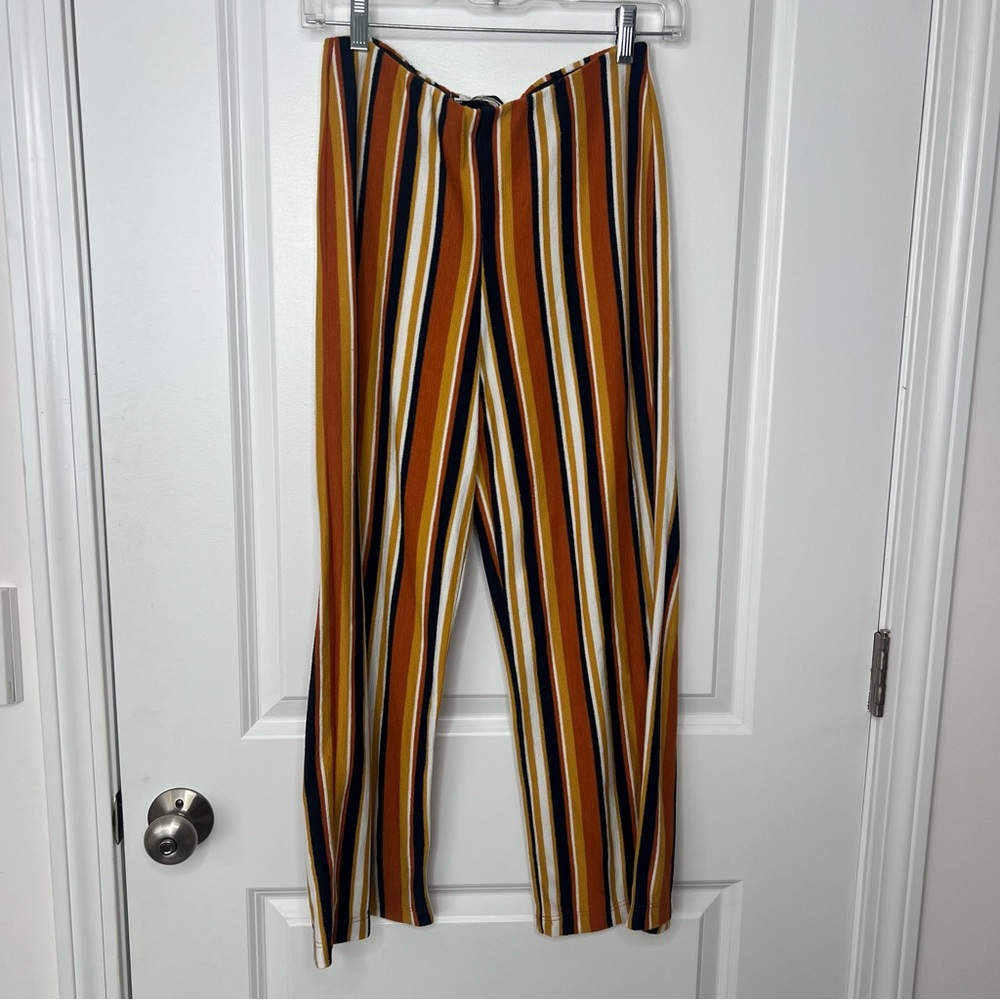 Urban Outfitters Multicolor Striped Knit Cropped Pants Sz Small Retro
